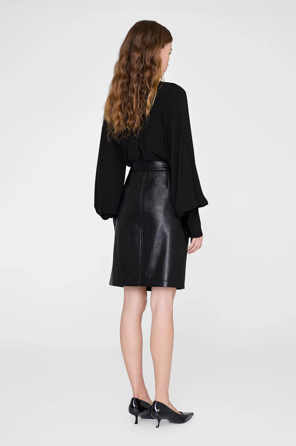 Alanis Skirt - Black Recycled Leather