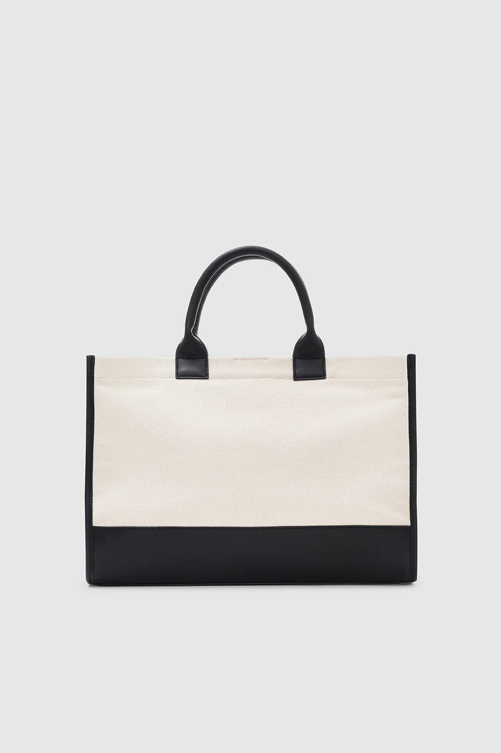 Medium Lara Tote - Natural Canvas With Black