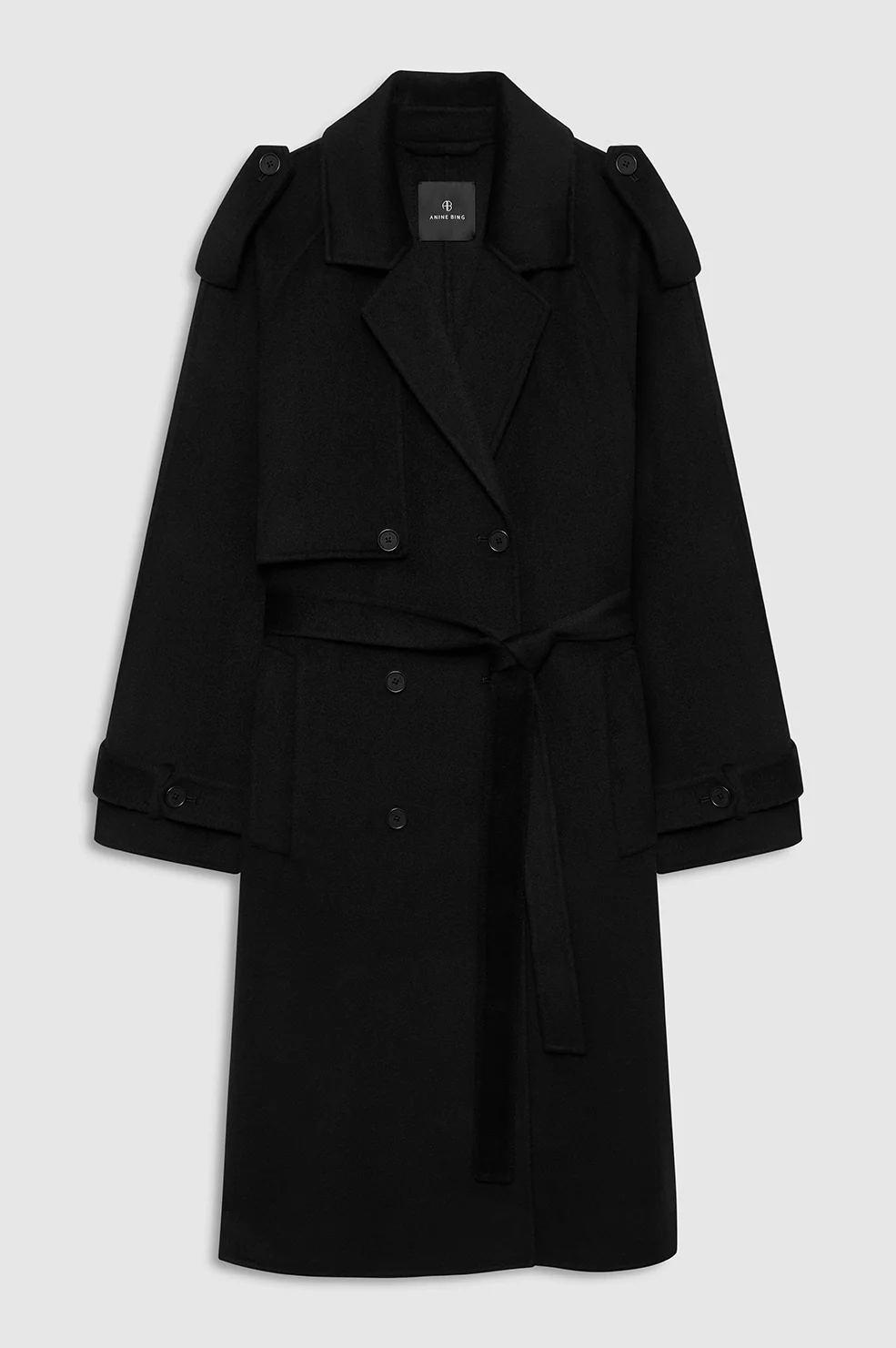 Rickie Maxi Trench - Black Cashmere Blend