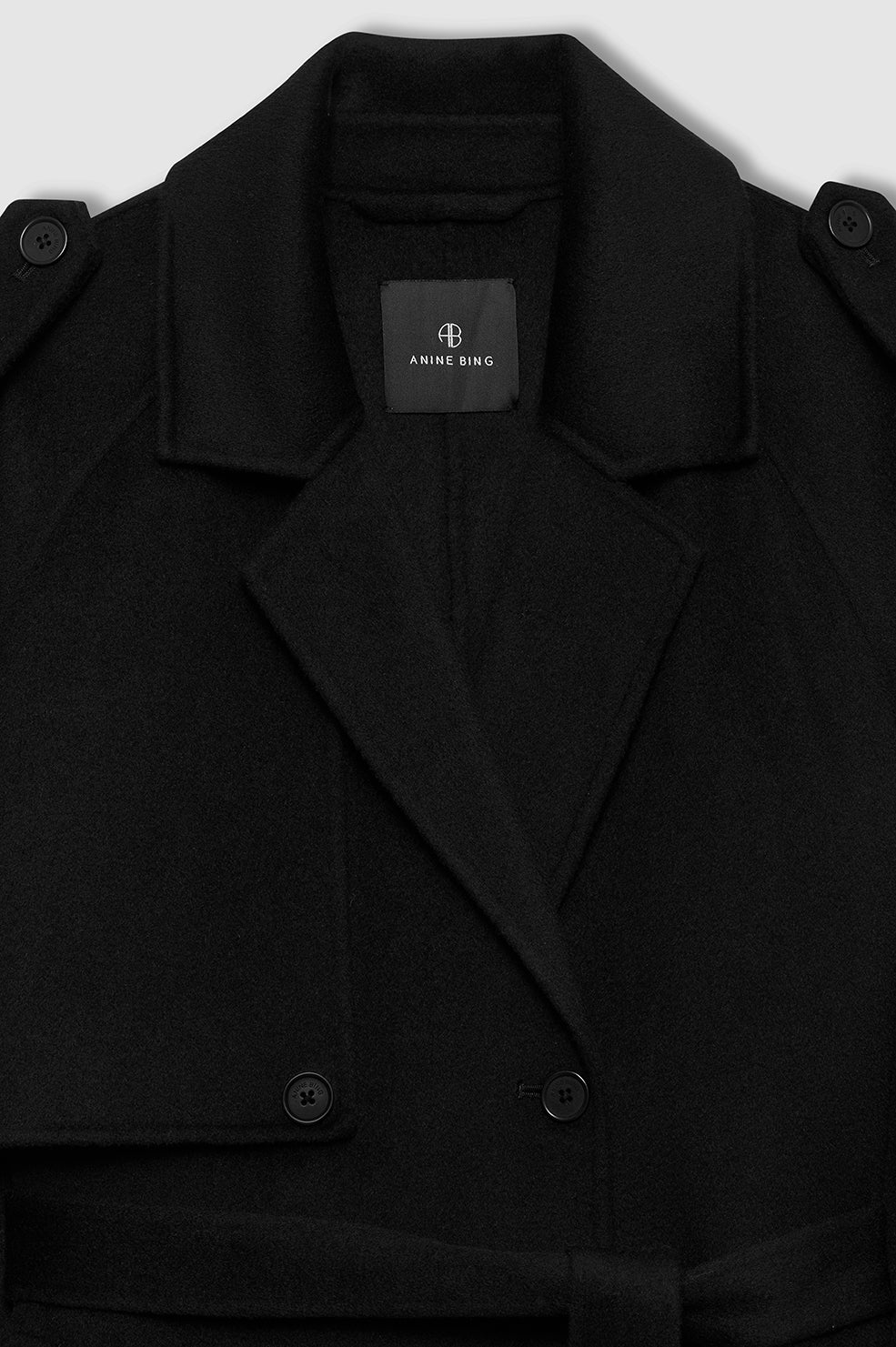 Rickie Maxi Trench - Black Cashmere Blend