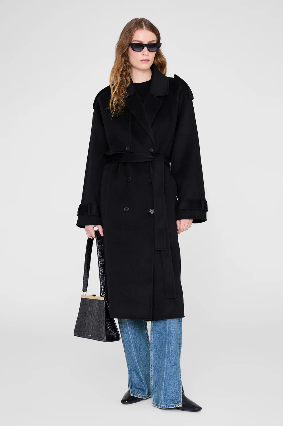 Rickie Maxi Trench - Black Cashmere Blend