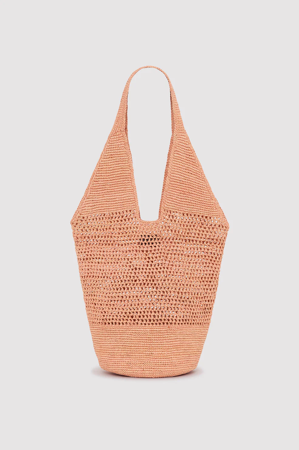 Leah Logo Hobo Raffia - Blush