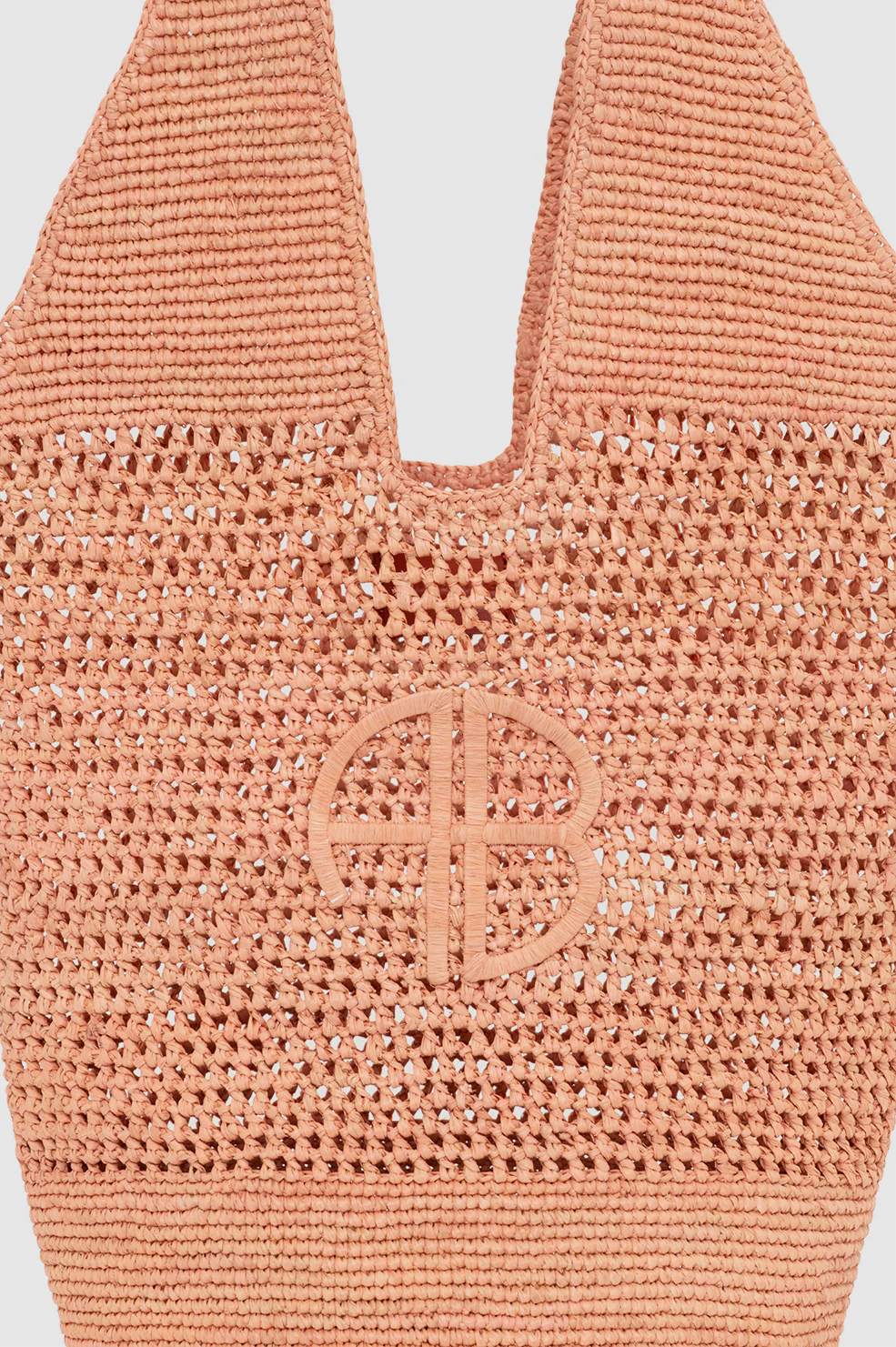 Leah Logo Hobo Raffia - Blush