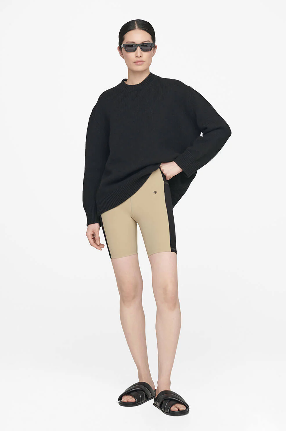 Blake Biker Short - Tan And Black