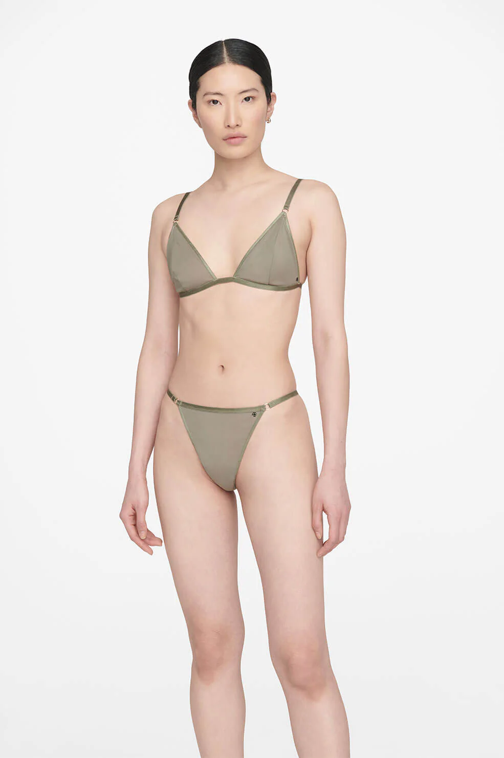 Pearl Thong - Green Khaki