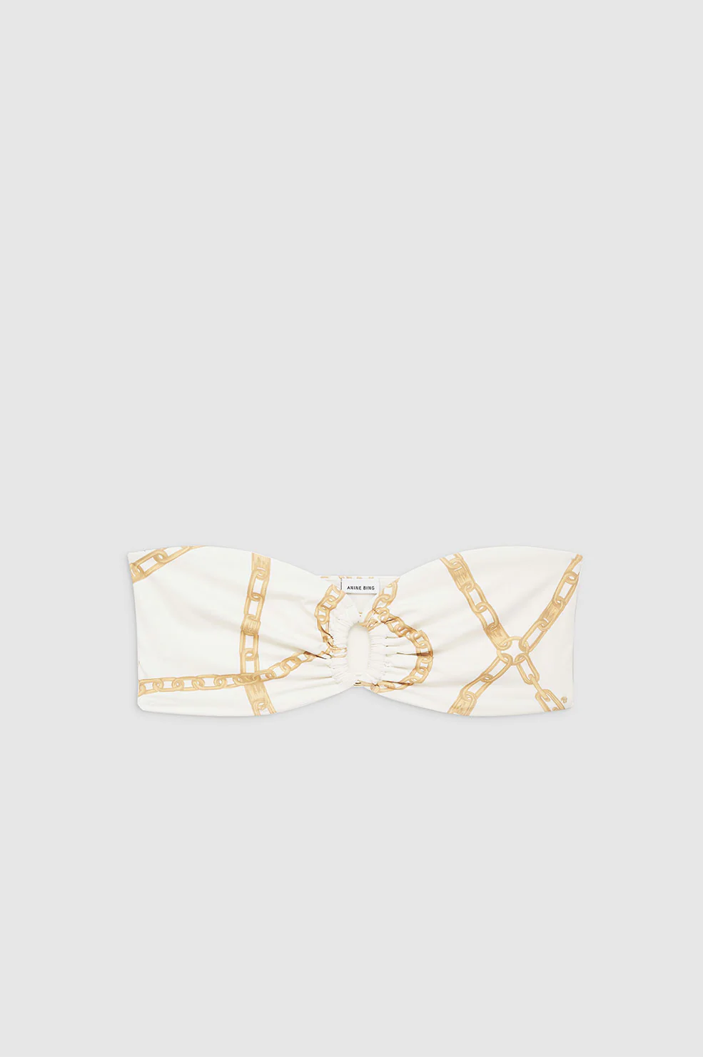 Viv Bikini Top - Cream And Tan Link Print