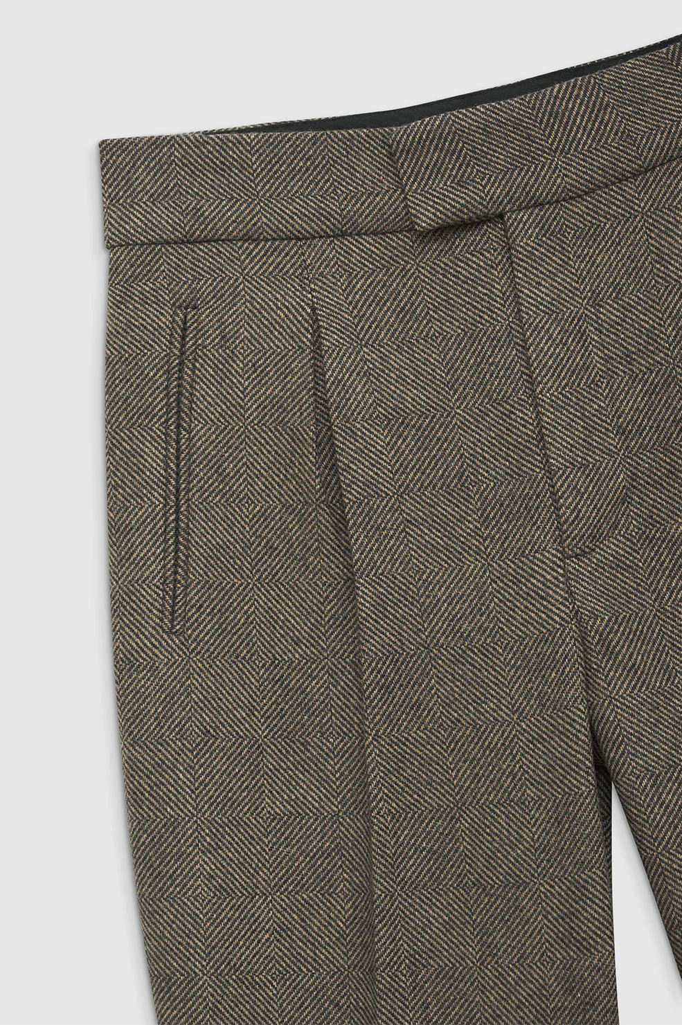 Brice Trouser - Black And Tan Herringbone