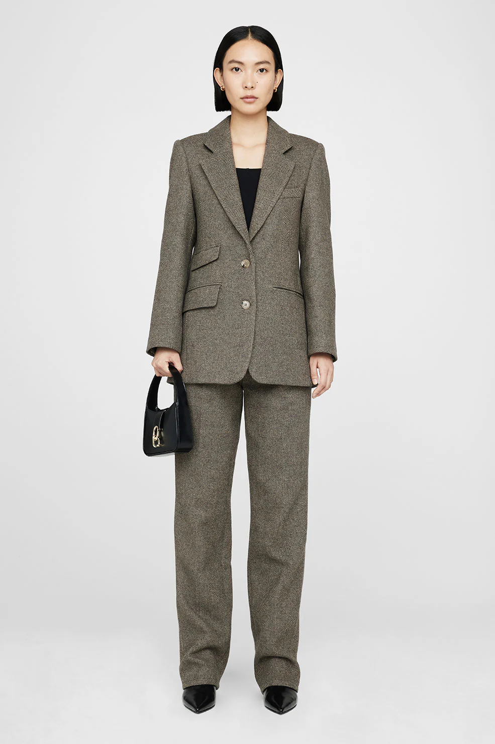 Brice Trouser - Black And Tan Herringbone