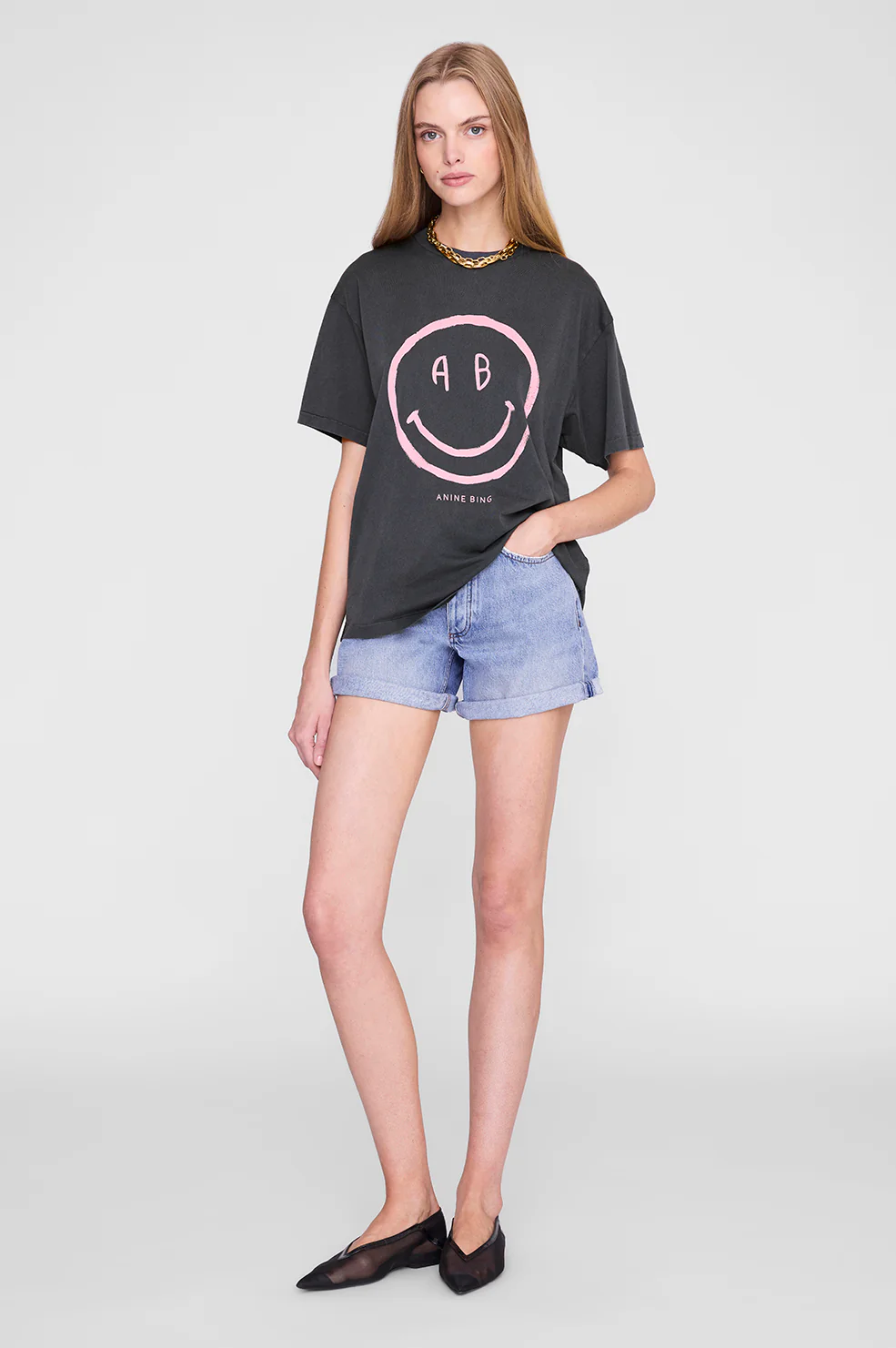 Cade Tee Smiley - Washed Grey