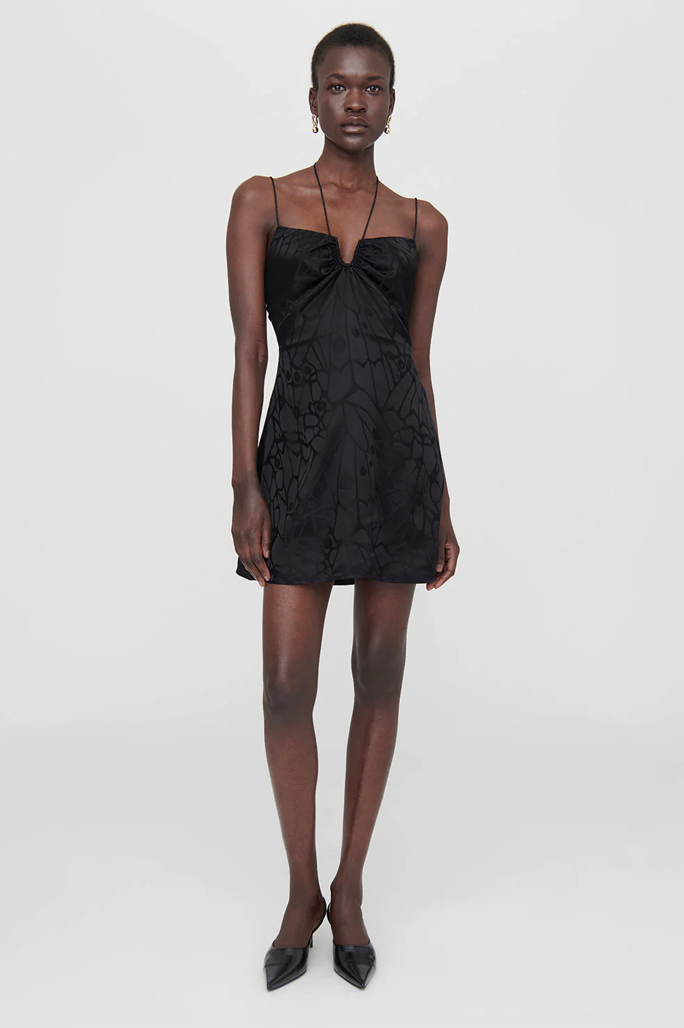 Papillon Dress - Black Butterfly Jacquard