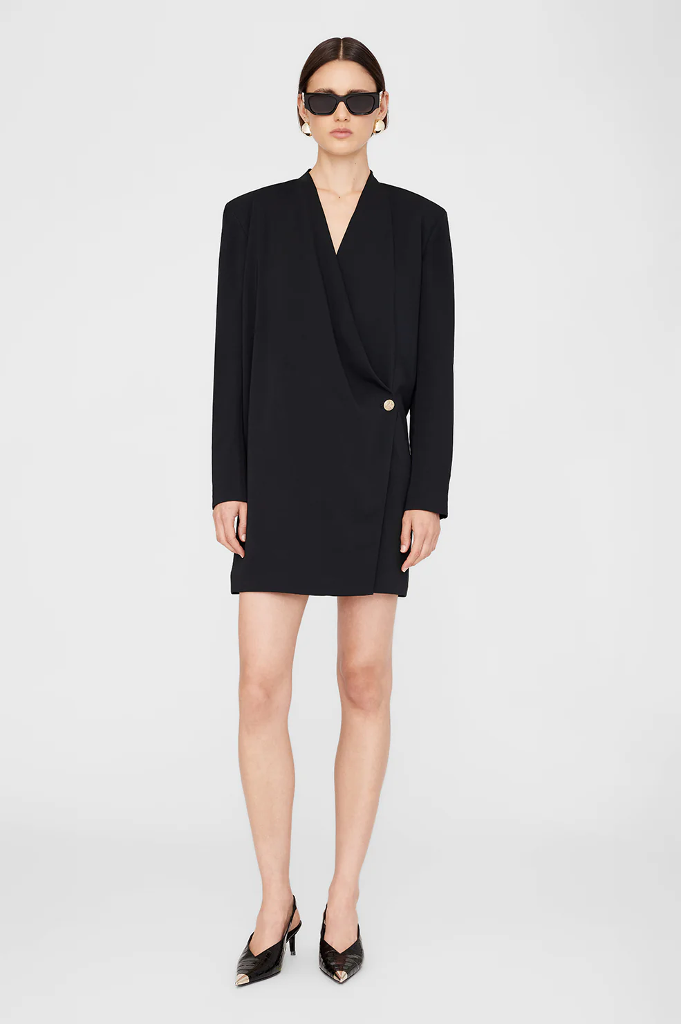 Venice Long Sleeve Mini Dress - Black