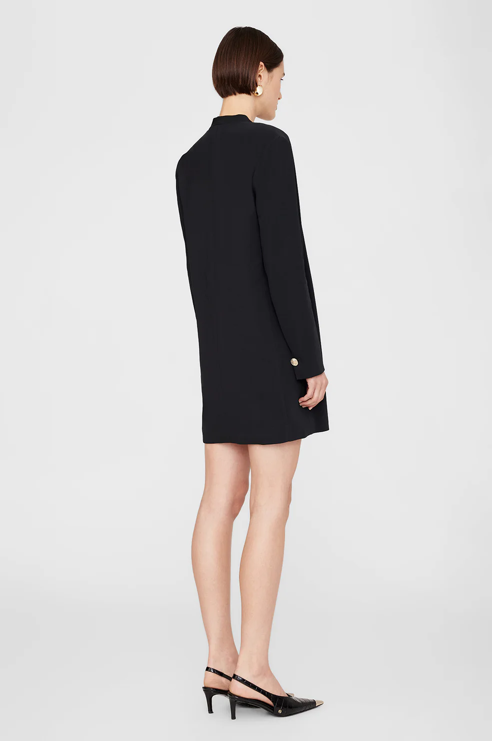 Venice Long Sleeve Mini Dress - Black