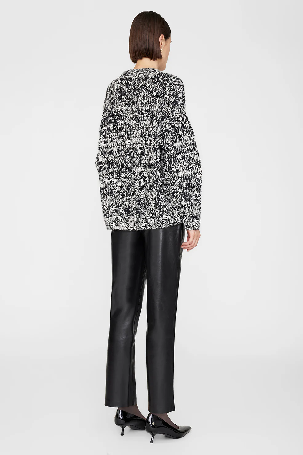 Sydney Crew Sweater - Black and White