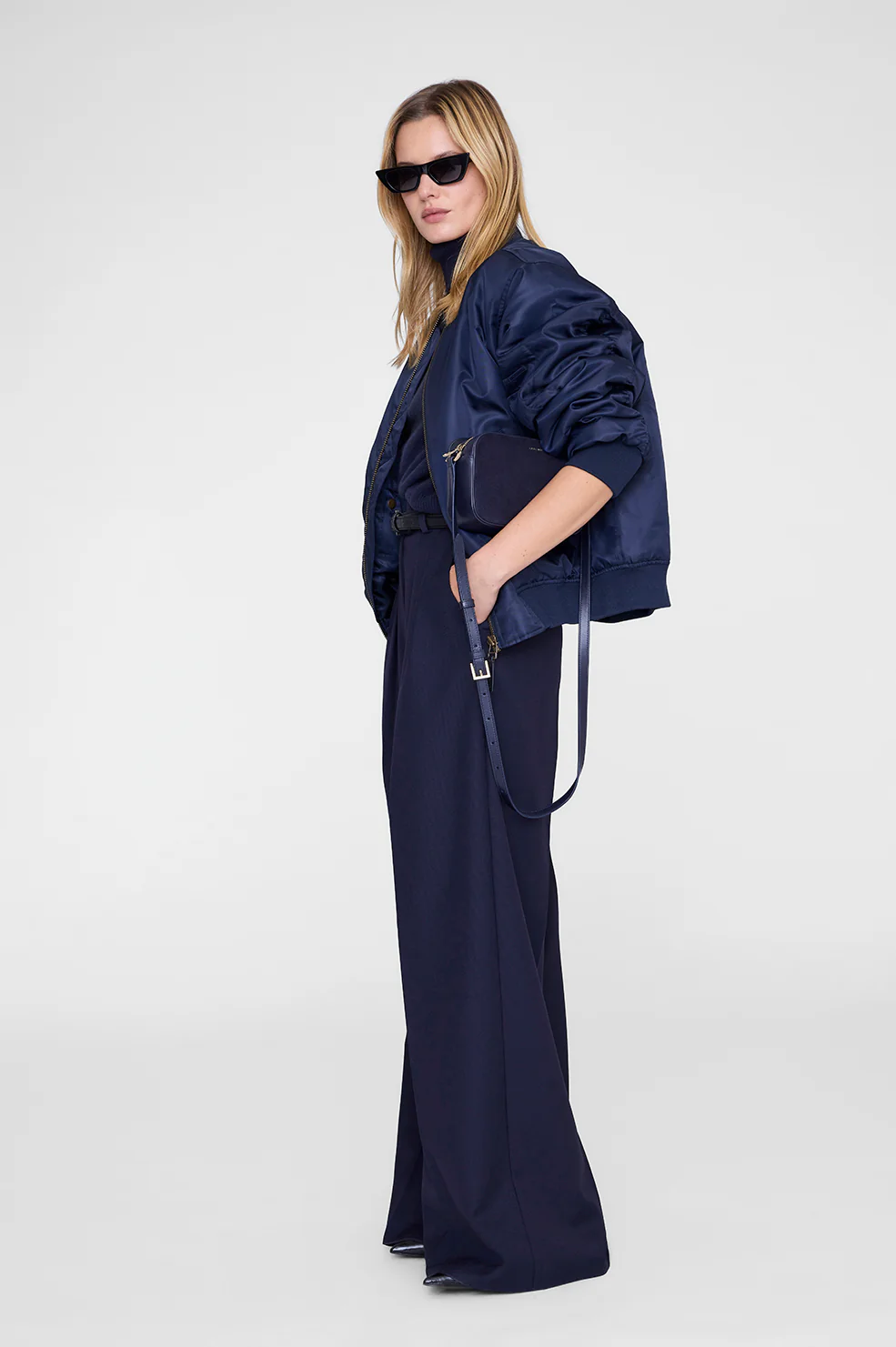 Elly Camera Bag - Navy Suede