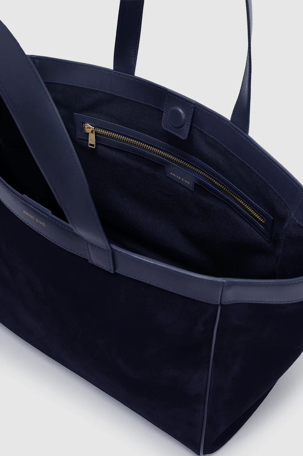 Medium Rio Tote - Navy Suede