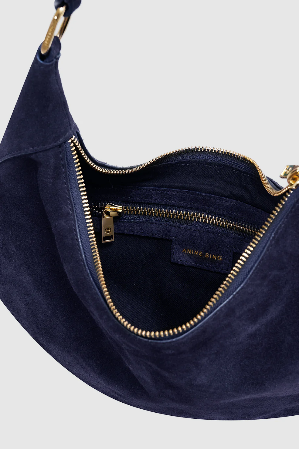 Kate Hobo Bag - Navy Suede