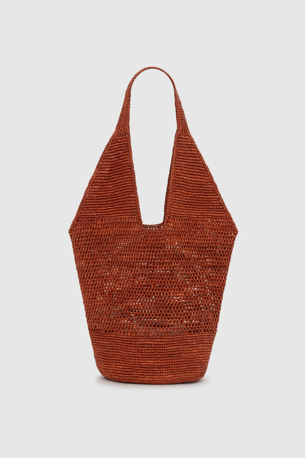 Leah Logo Hobo Raffia - Red Terracotta