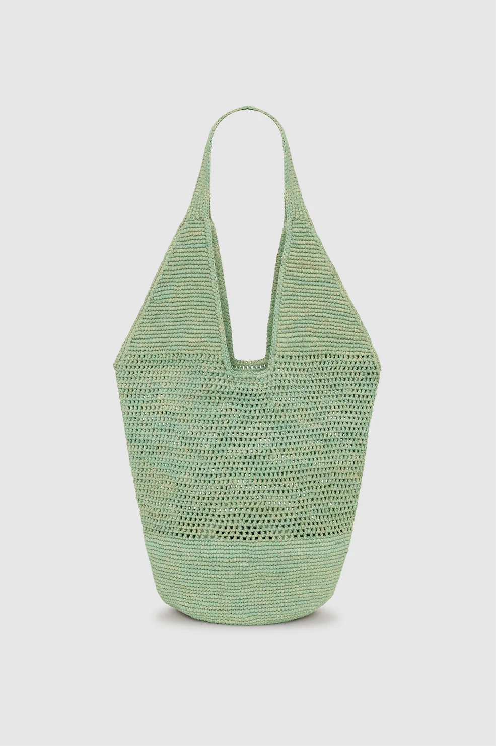 Leah Logo Hobo Raffia - Sea Foam Green