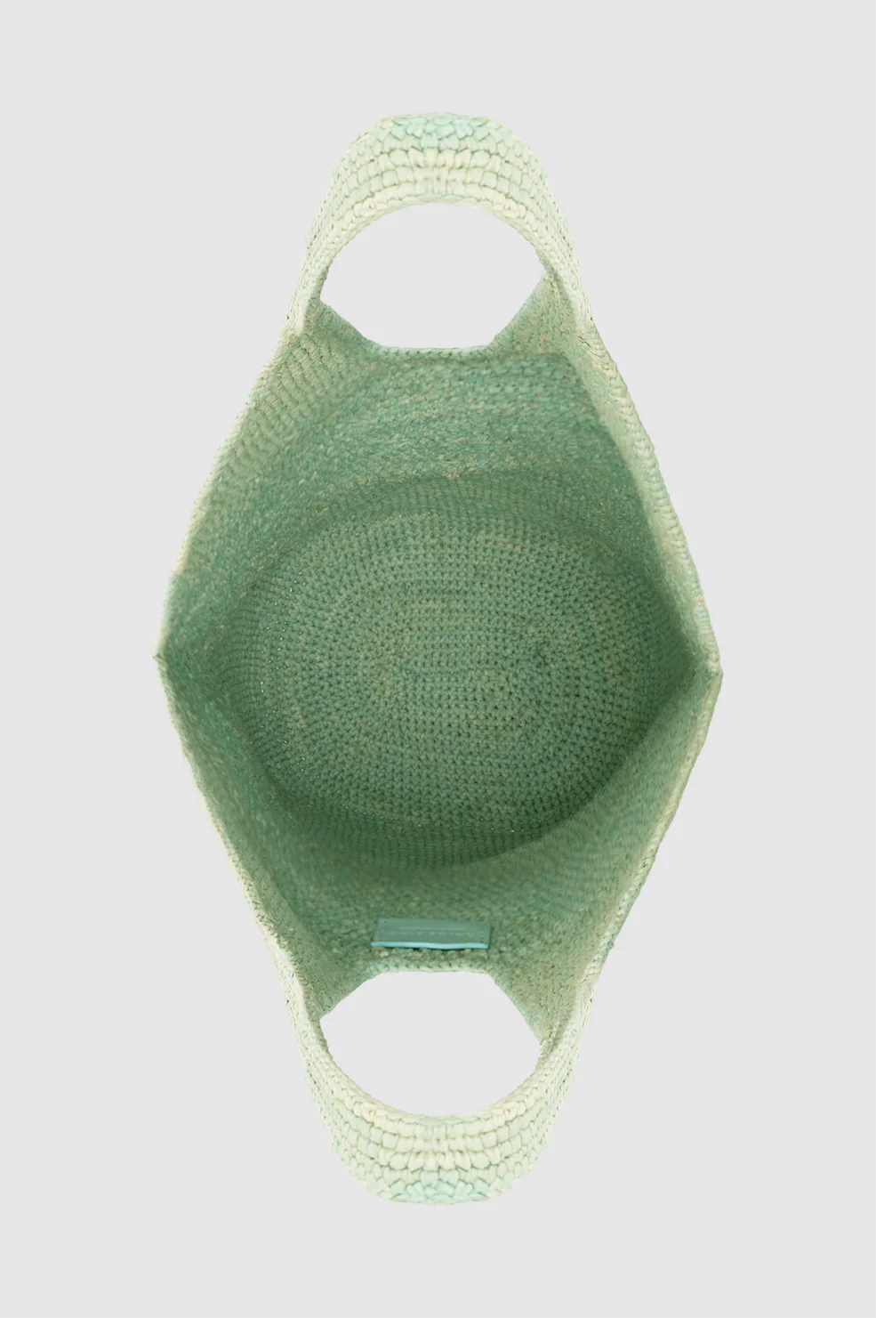 Leah Logo Hobo Raffia - Sea Foam Green