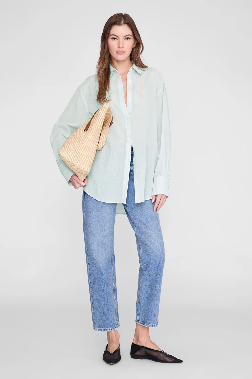 457-plaza-shirt-green-and-white-mini-stripe-1.webp Plaza Shirt - Green And White Mini Stripe