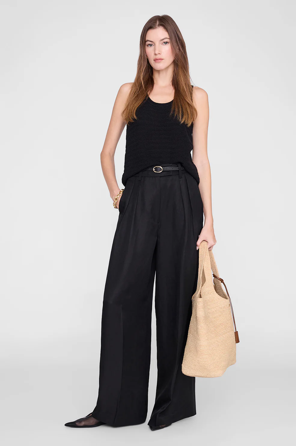 Lou Trouser - Black Linen Blend