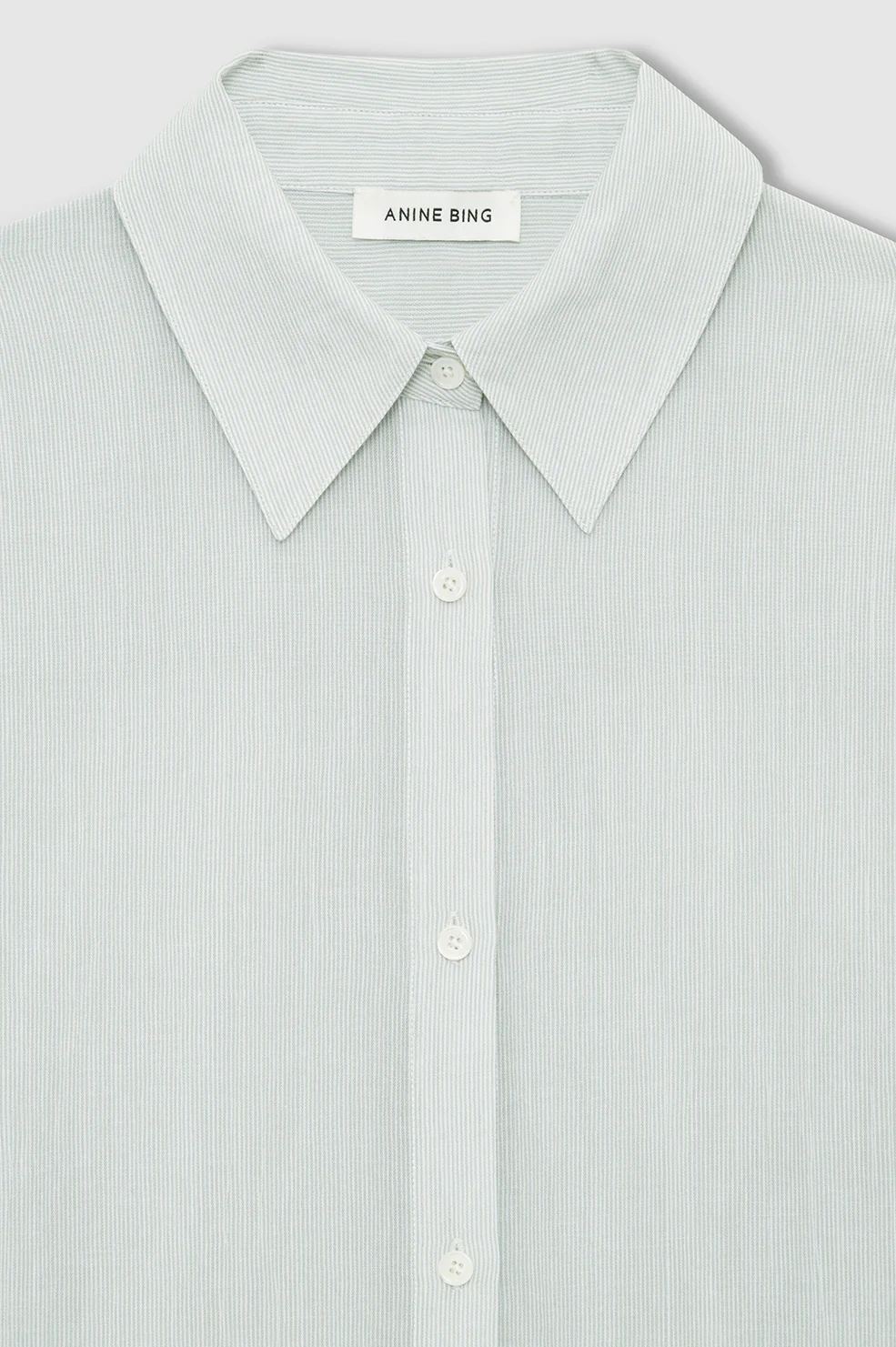 Noemi Dress - Green And White Mini Stripe
