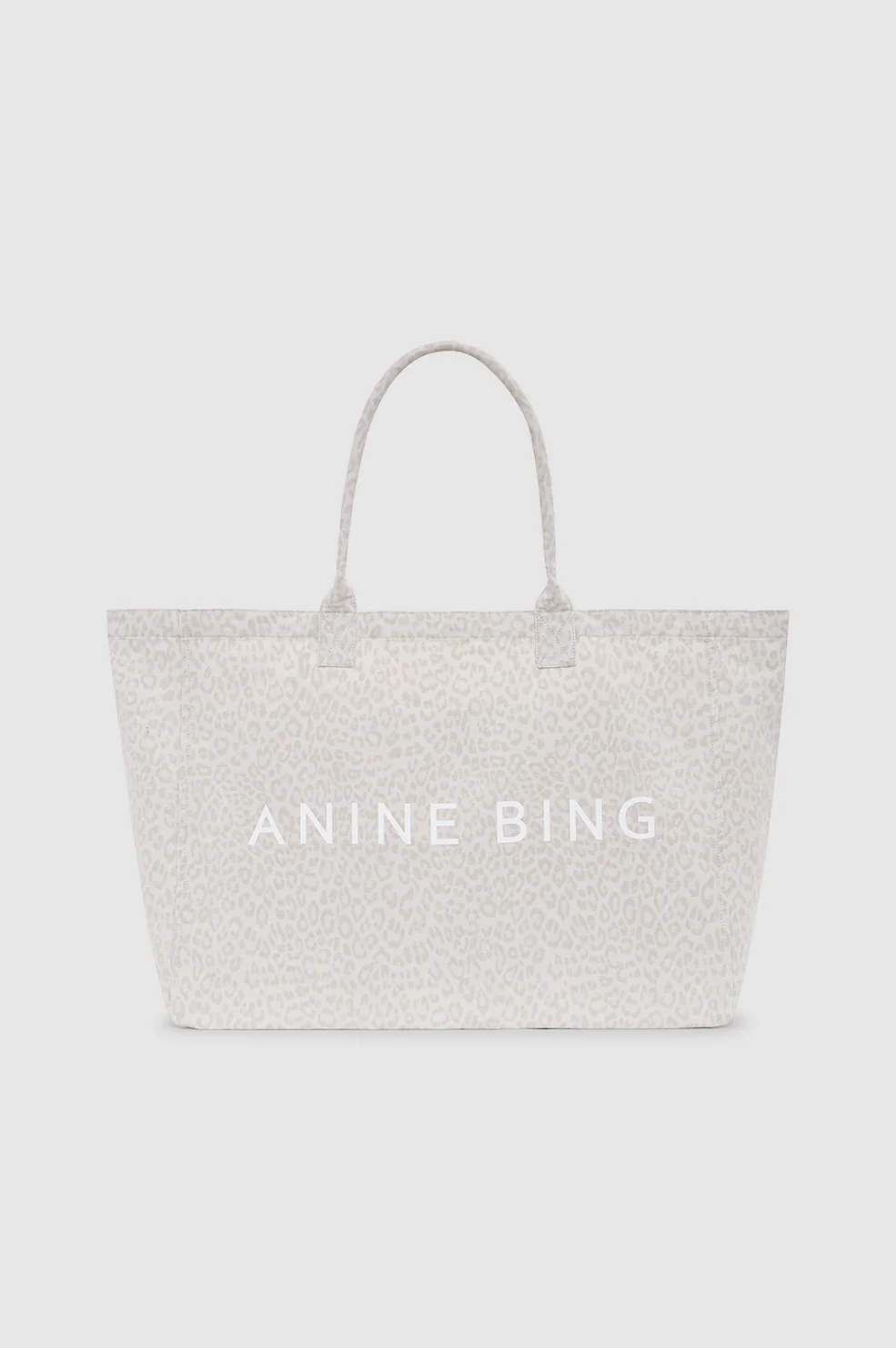 Leo Canvas Tote - Washed White Leopard