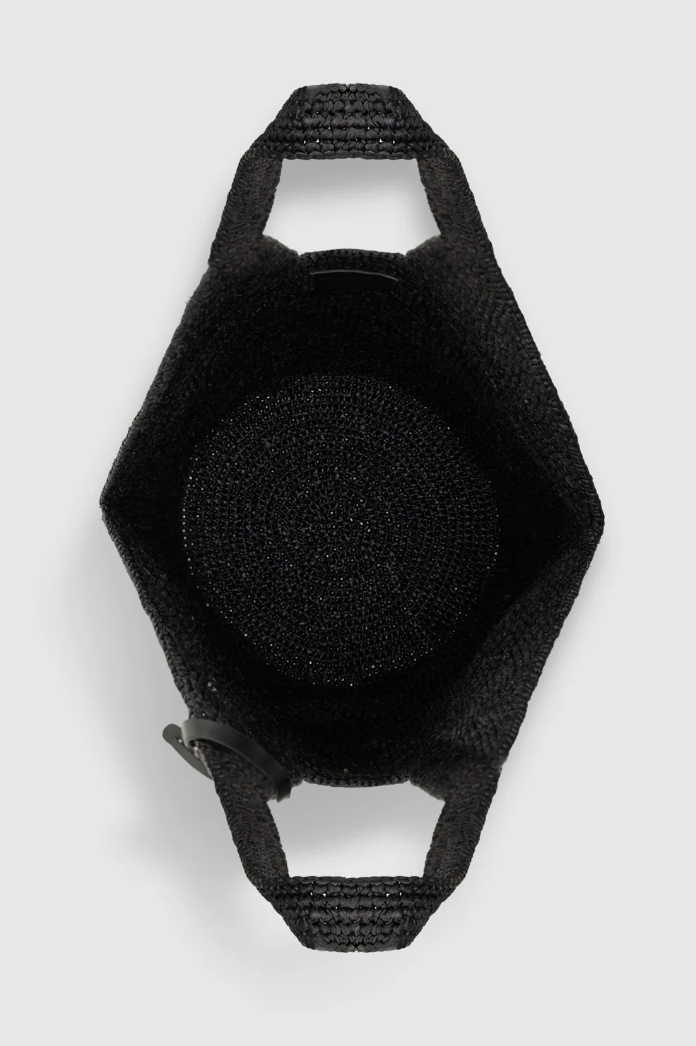 Leah Hobo Bag Plain Raffia - Black