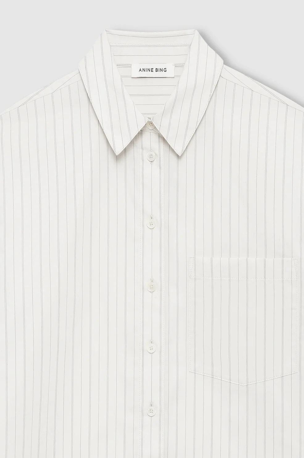 Essie Cropped Shirt - Cream Pinstripe