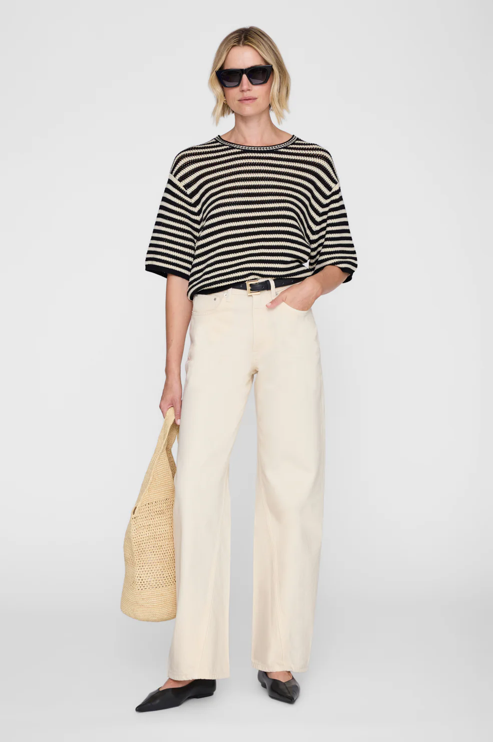 Theo Sweater - Black And Ivory Stripe