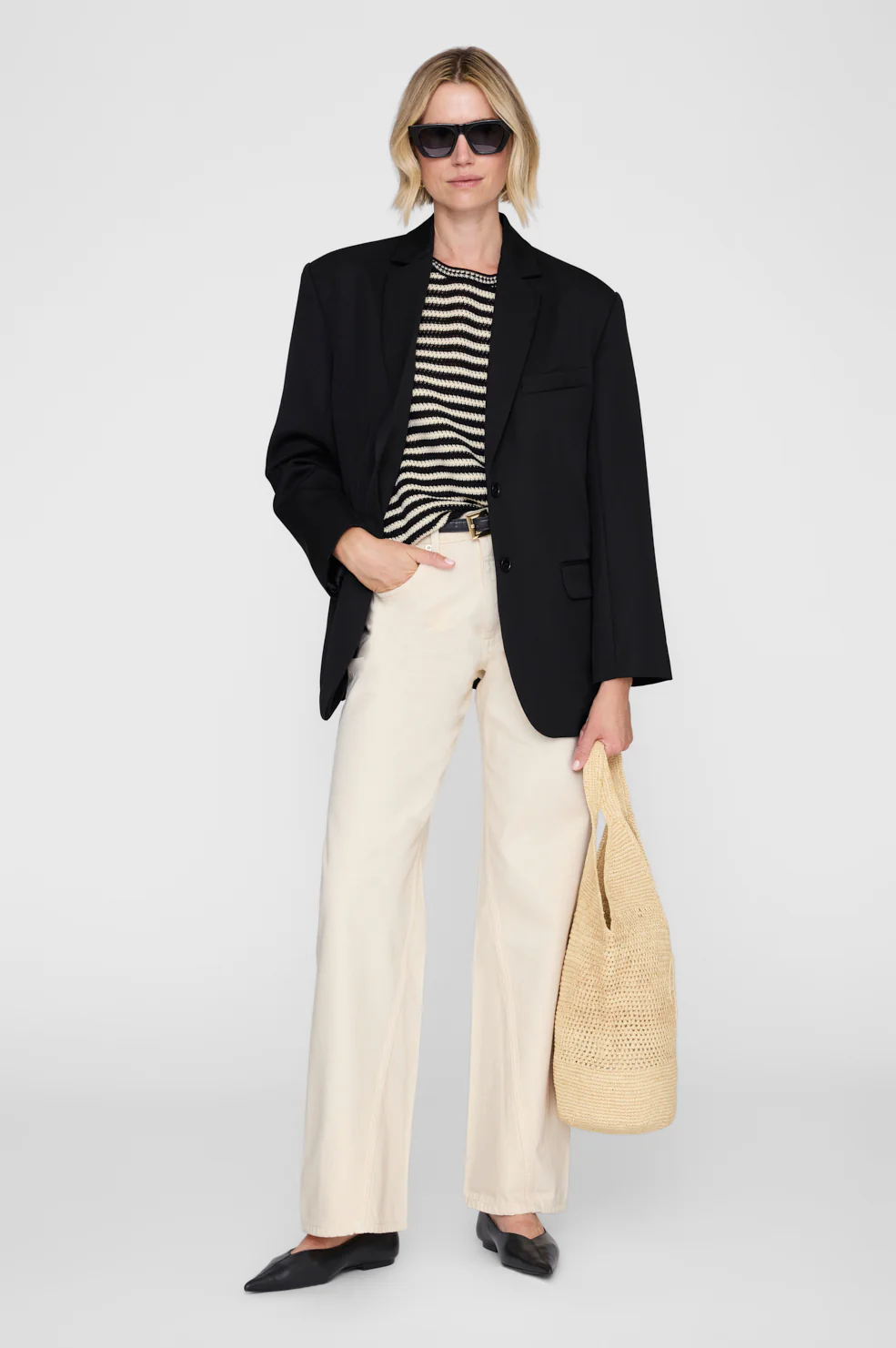 Theo Sweater - Black And Ivory Stripe
