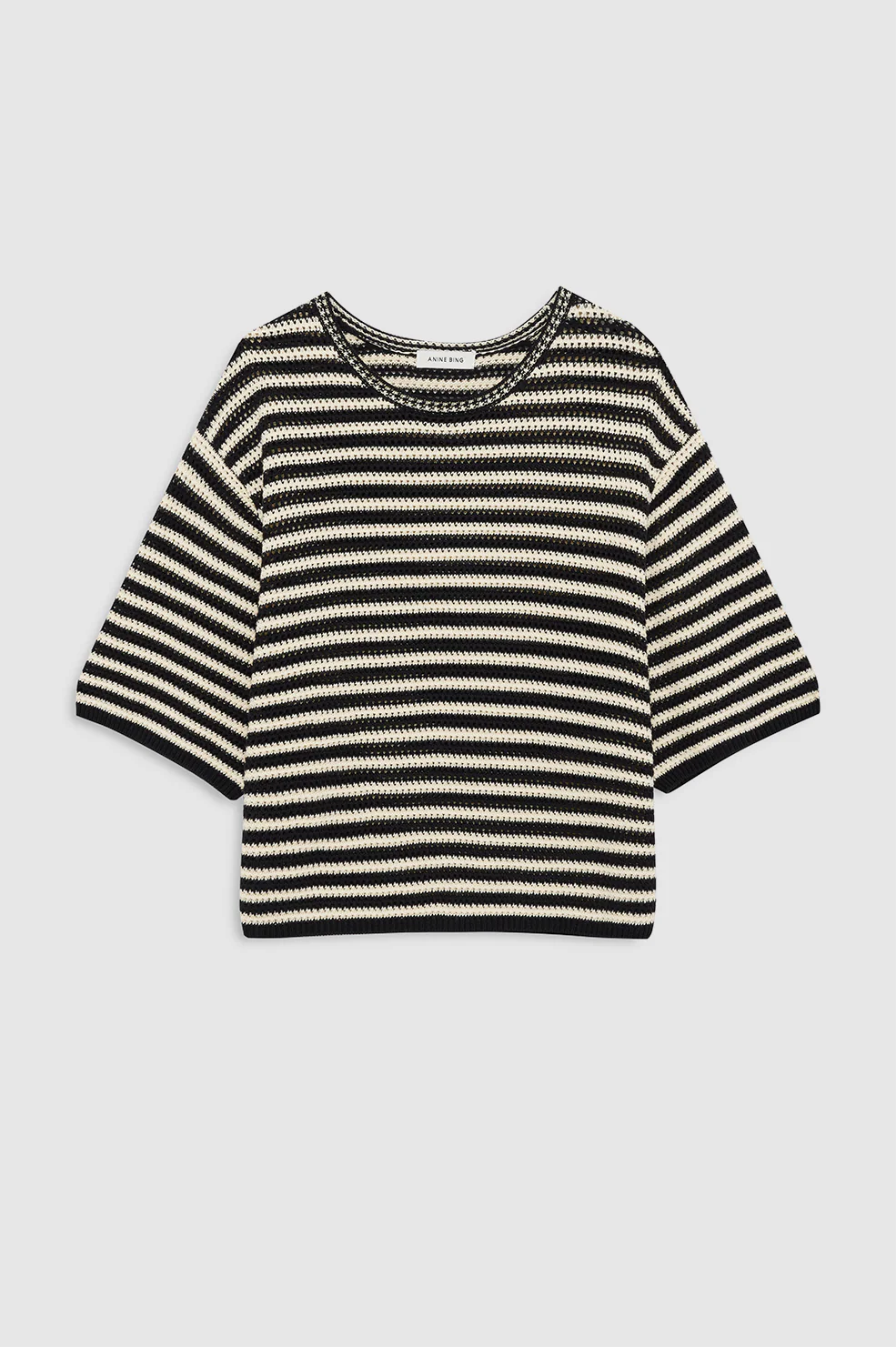 Theo Sweater - Black And Ivory Stripe