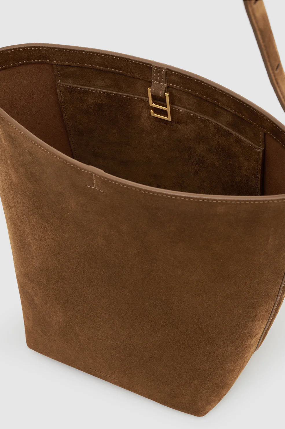 Elly Medium Bucket Bag Suede - Tobacco