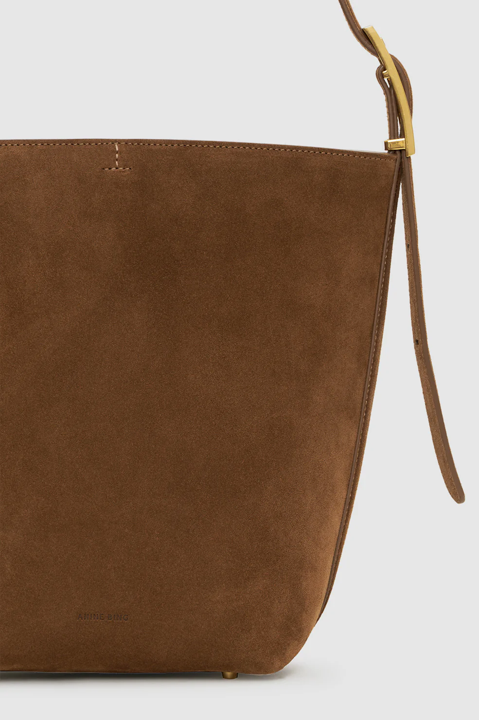 Elly Medium Bucket Bag Suede - Tobacco