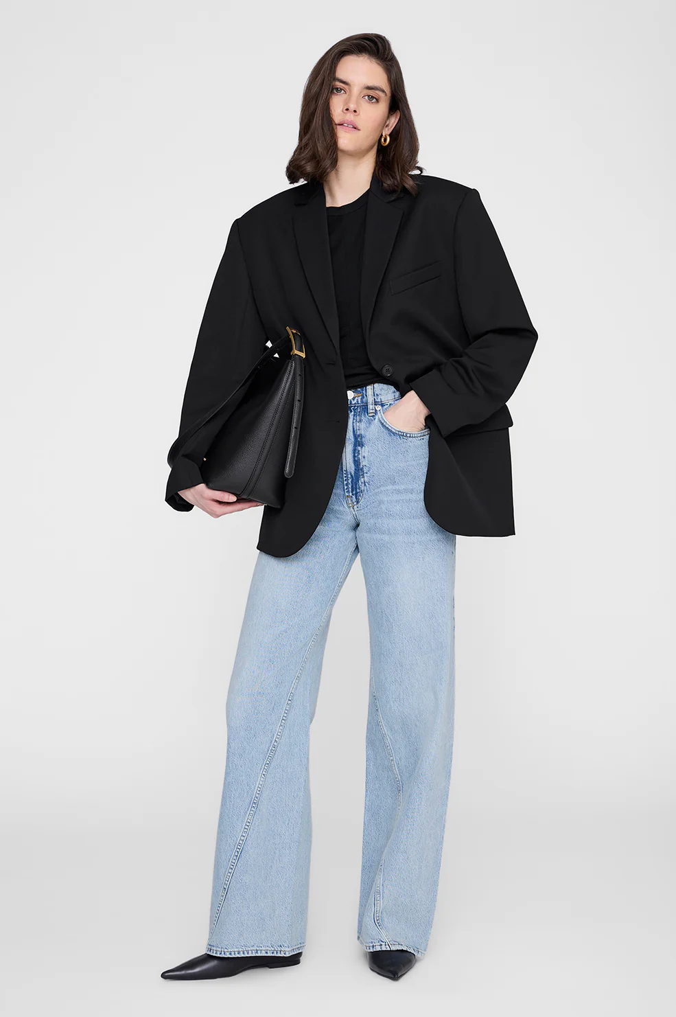 Elly Medium Bucket Bag Grained Leather - Black