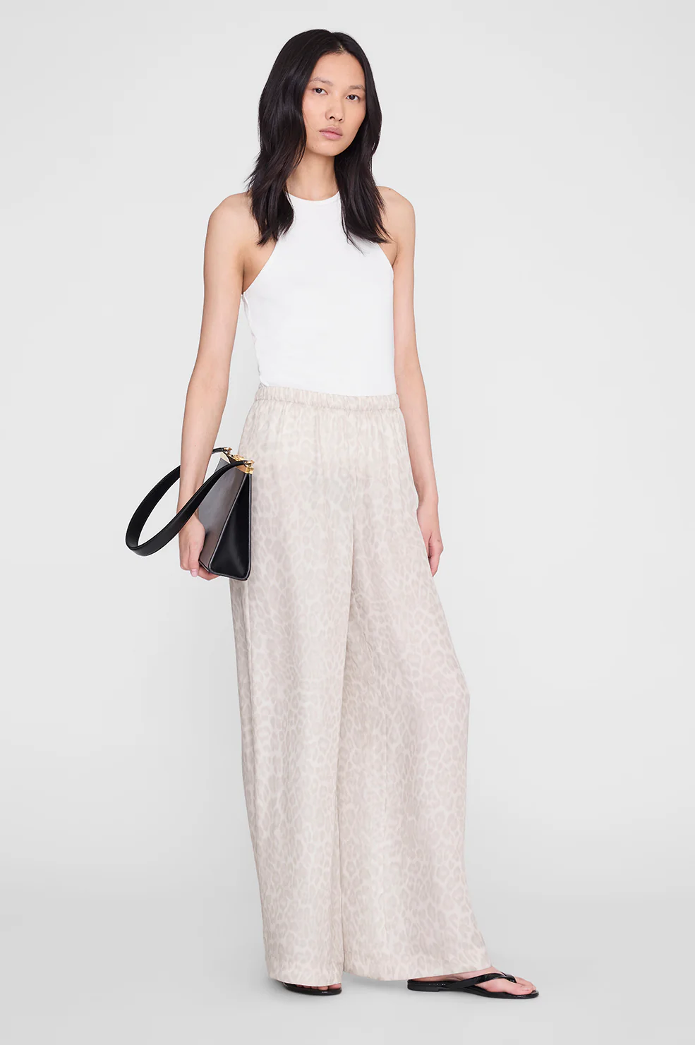 Roslyn Pant - Washed White Leopard