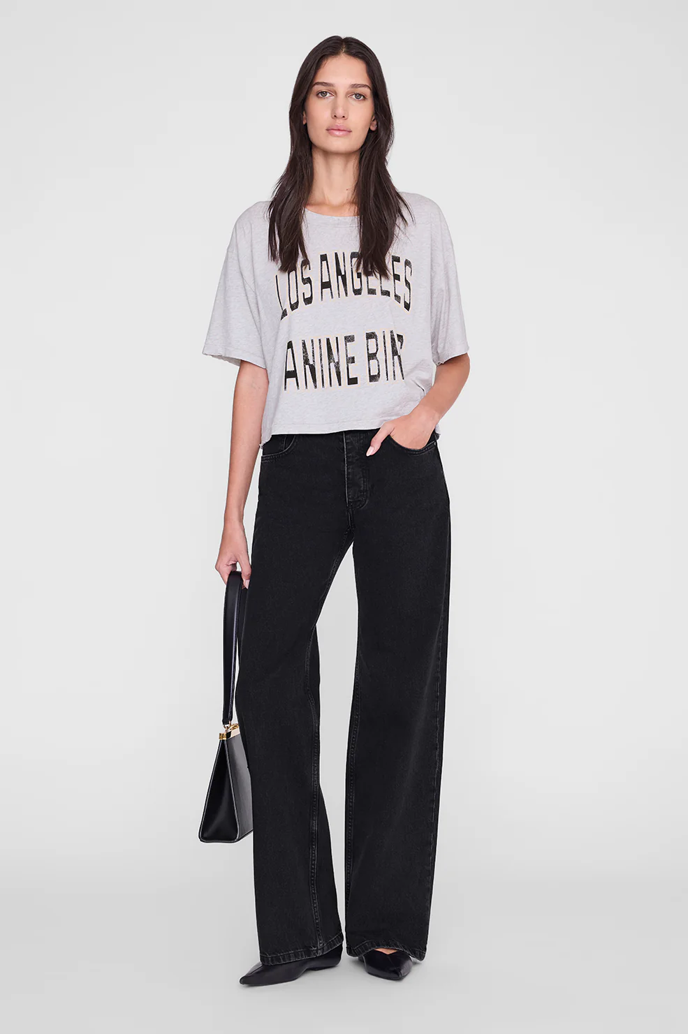 Johnny Cropped Tee - Grey Melange