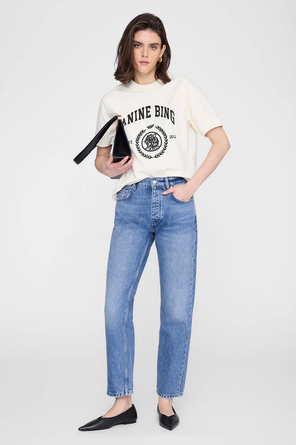 Jaylin Tee Collegiate - Washed Cream