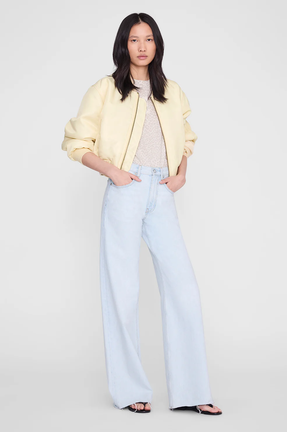 Cade Tee Anine Bing - Washed White Leopard