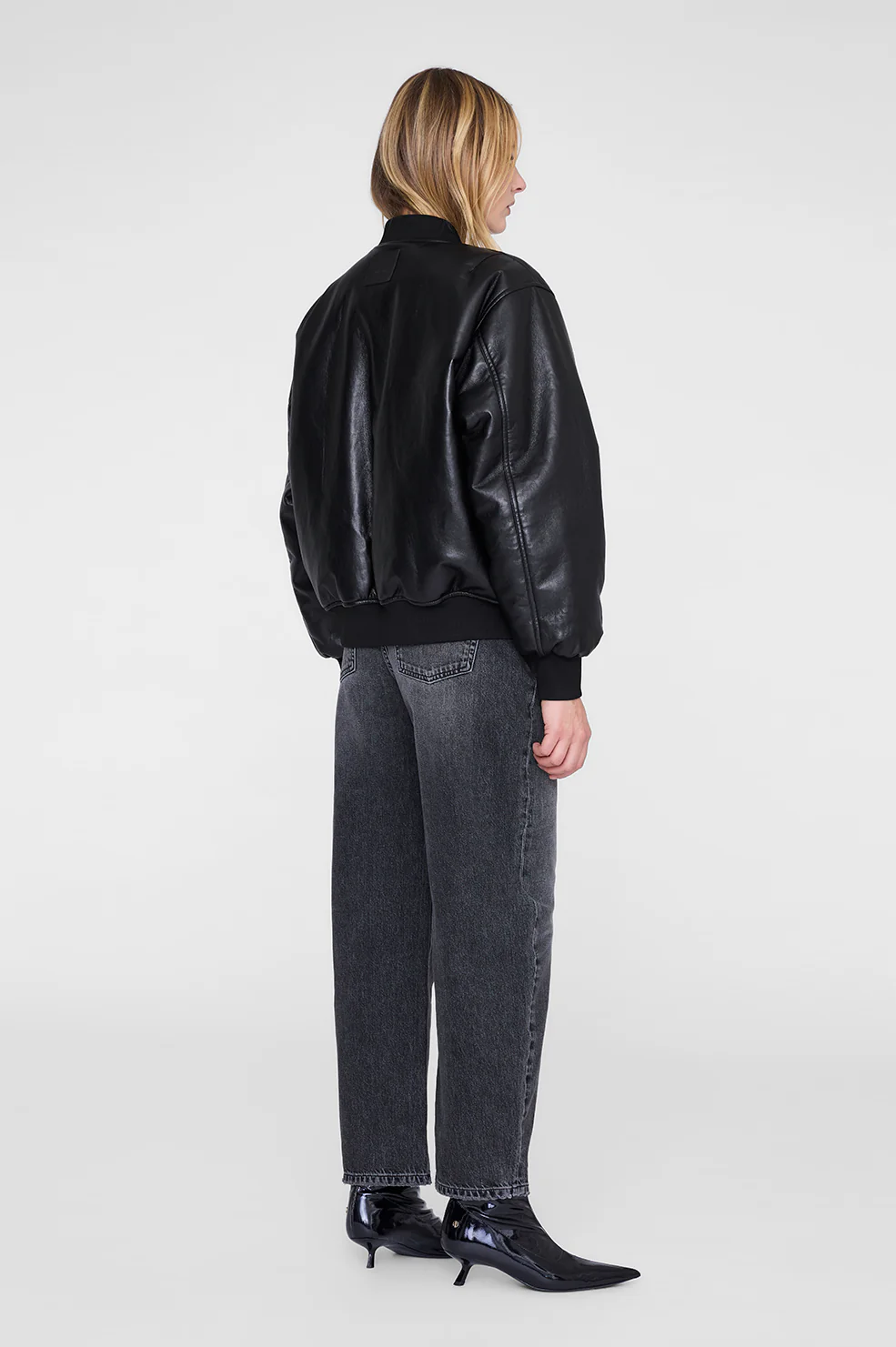 Leon Bomber - Black Recycled Leather