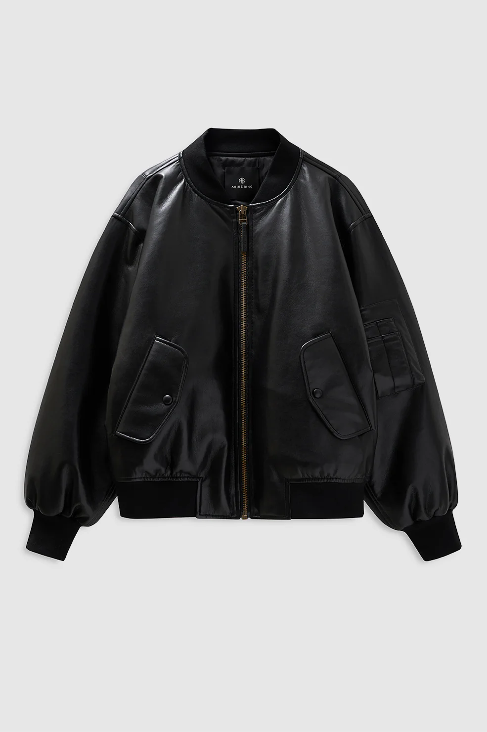 Leon Bomber - Black Recycled Leather