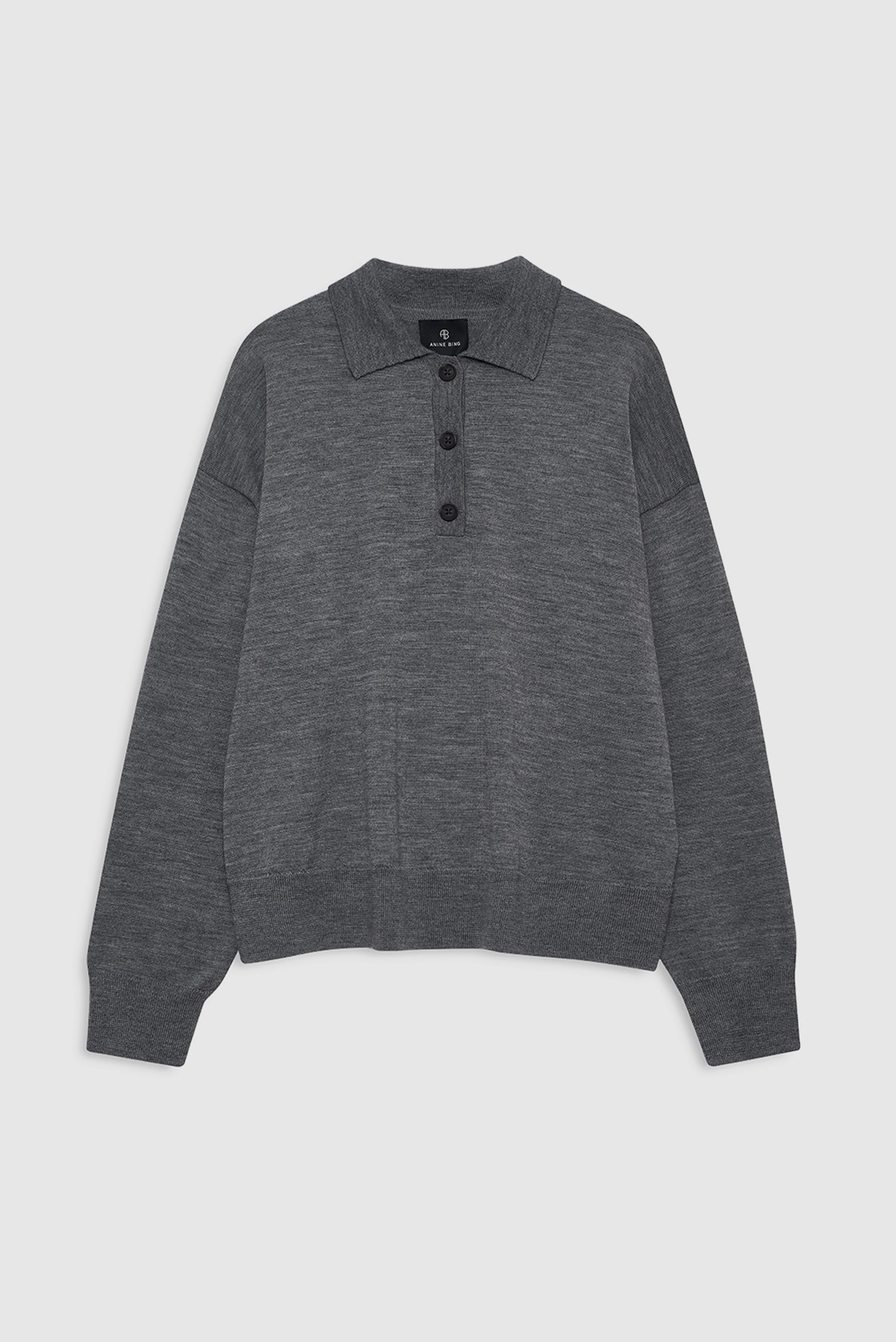 Lee Polo Sweater - Medium Heather Grey
