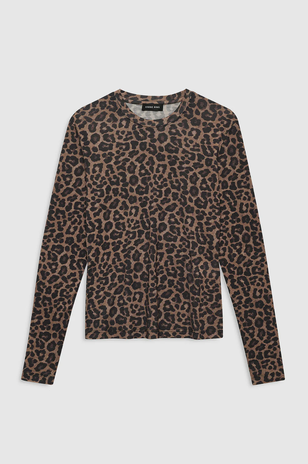 Sylvie Long Sleeve Tee - Black And Brown Leopard