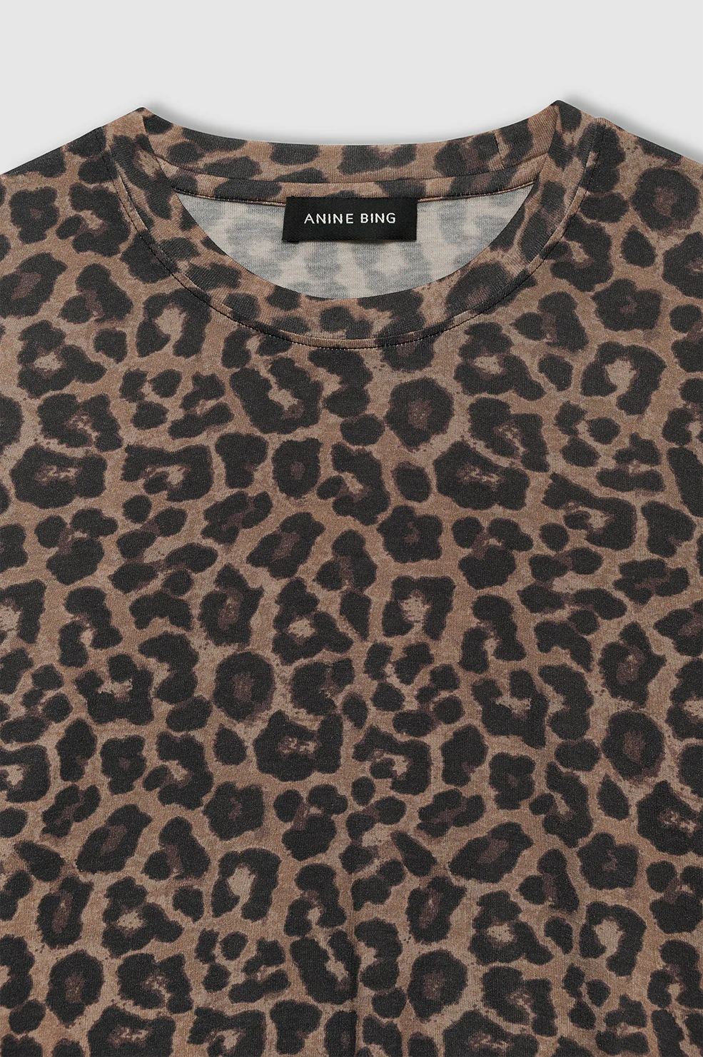 Sylvie Long Sleeve Tee - Black And Brown Leopard