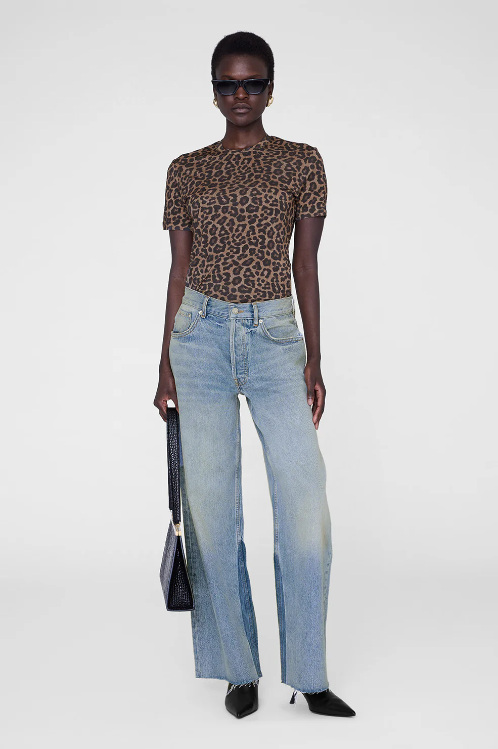 Sylvie Tee - Black And Brown Leopard