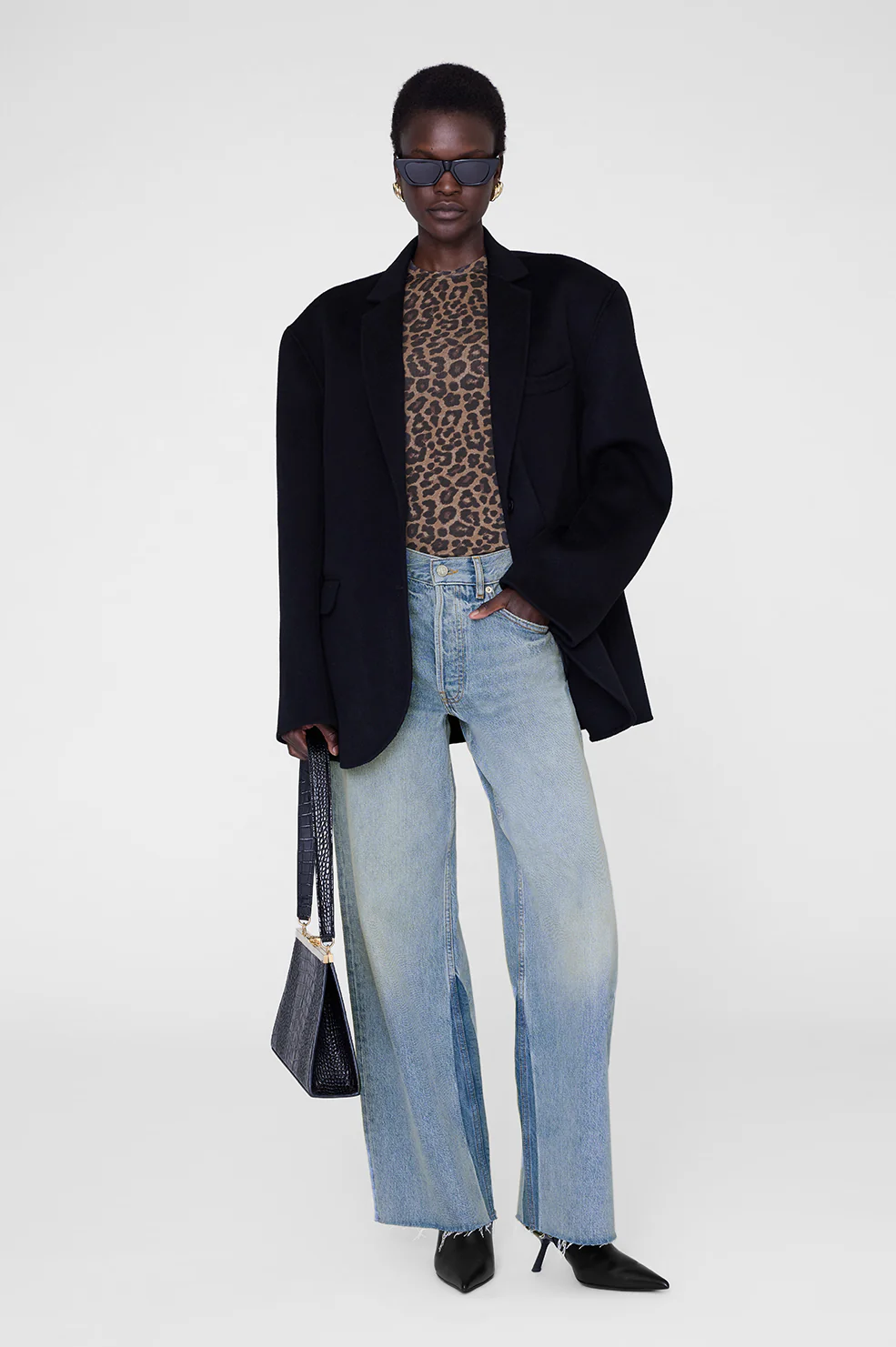 Sylvie Tee - Black And Brown Leopard