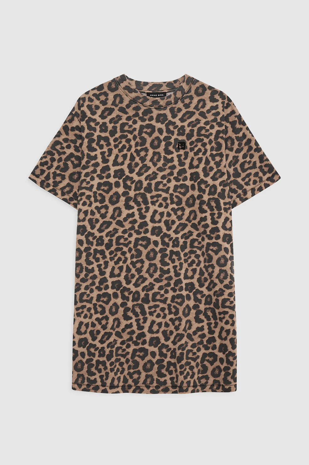 Beth Mini Dress - Black And Brown Leopard
