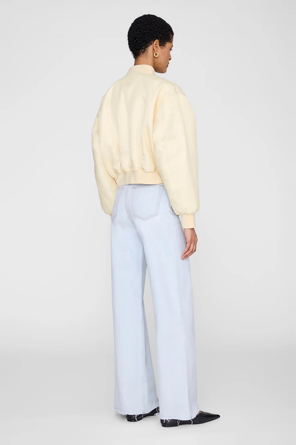 Cropped Leon Bomber - Butter Yellow